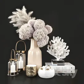 Dry flower coral decoration